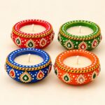 Clay Pot Diyas with Wax - Set of 4