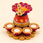 Peacock Candle Holder with 4 Tealights