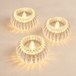 Ribbed Round LED Tealights - Set of 3
