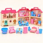Country House Foldable Dollhouse with Furniture