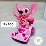 Pink Stitch-Style Guitar Car Toy
